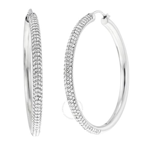 michael kors silver earrings|michael kors silver hoop earrings.